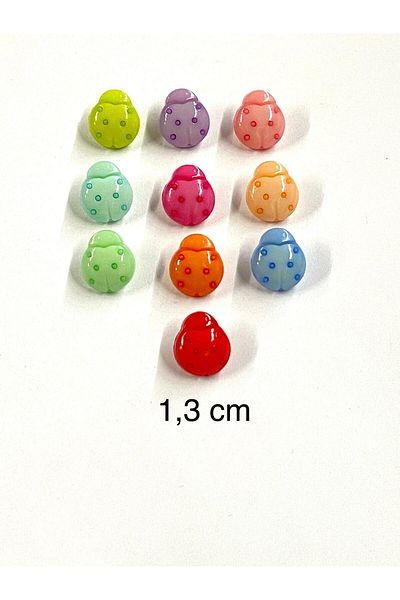 karantuhafiye Baby Button / Ladybug Model 1 / 10 Pieces / Orange