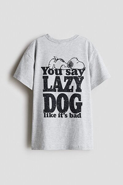 H&M Pamuklu ve Baskılı Pijama Takımı