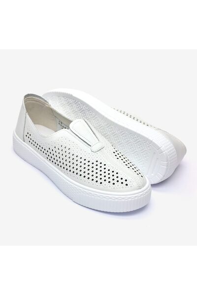 Tellus Pantofi din piele pentru femei JS705-4, albi