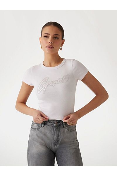 Guess Ss Cn Rib Women's Slim Fit T-Shirt