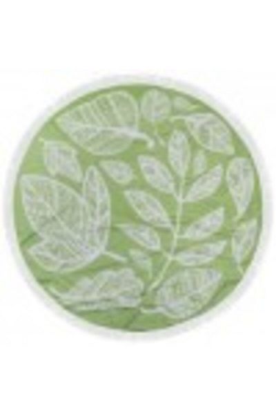 Lenjerii Deosebite Prosop de plajă rotund 100% bumbac cu ciucuri, Fouta Frunze