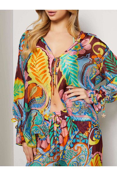 Guess Women's Silk Blend Comfort Fit Shirt