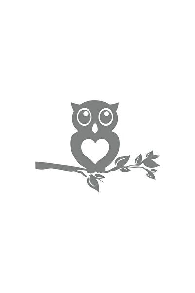 Reysa Tasarım ملصق سيارة بومة مقاس 17×17 سم رمادي