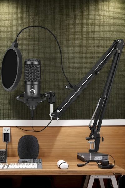 Arabest USB Condenser Microphone Kit with Adjustable Microphone,Metal Shock Mount and Spray Shield