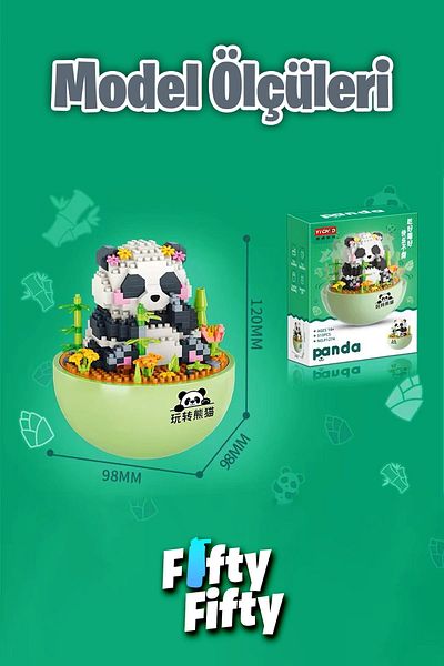 Vagonlife Panlos Yko Series Decorative and Collectible Panda Model 510 Piece Building Set -Ffp1274