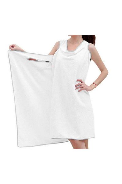 SIKS Dress-type Towel For Women, With Straps, Universal Size, White