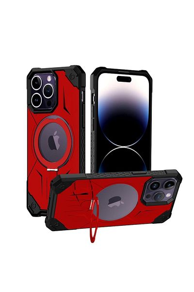 Gtech Husa Ring Stand G-Tech, Compatibila cu Apple iPhone 14 Pro, Antisoc Defender, Magsafe, Rosu