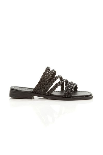 ARTI ARTI AYAKKABI Mia026-1606 Daily Women's Hand Knitted Black Holiday Slippers