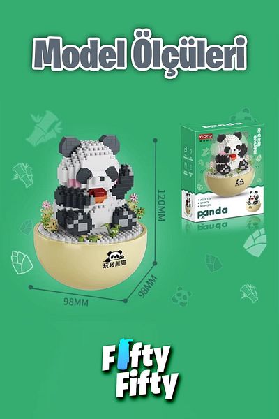 Vagonlife Panlos Yko Series Decorative and Collectible Panda Model 574 Piece Building Set -Ffp1276