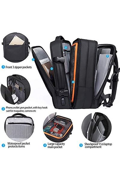 BANGE 35L Travel Backpack, Flight Approved Carry On Backpack for International Travel Bag, Water Resistant