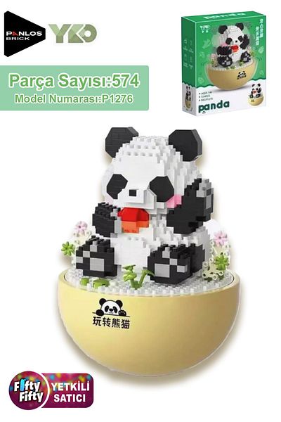 Vagonlife Panlos Yko Series Decorative and Collectible Panda Model 574 Piece Building Set -Ffp1276