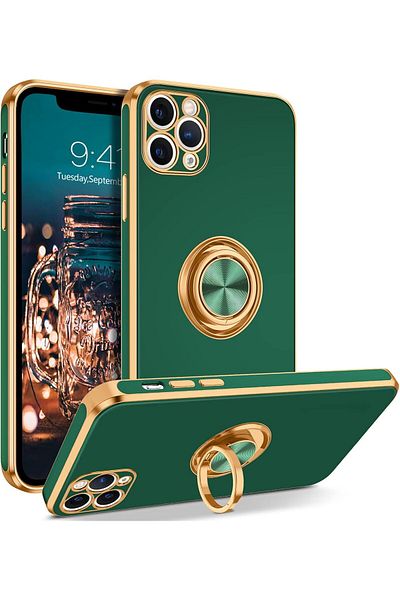 Generic Phone Case For iPhone 13 Pro Max 360°Rotatable Ring Holder Magnetic Kickstand , Girl Women Boy