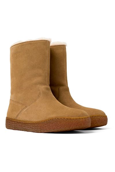 CAMPER Women’s Brown Genuine Leather Boots with Cozy Fur and Durable Soft Soles Peuterreno