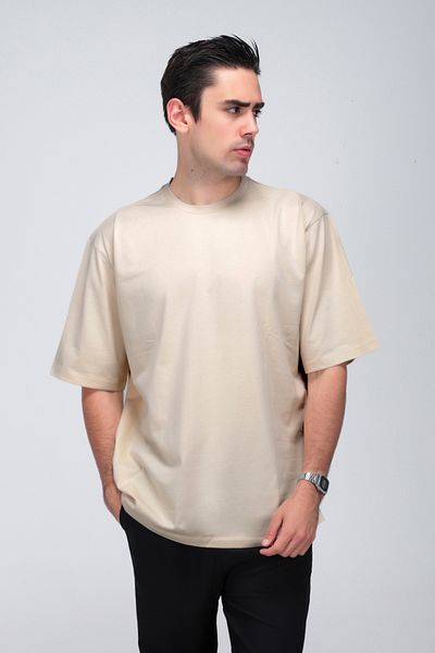 gothamvibes Ανδρικό Timeless Oversize Κρεμ T-Shirt