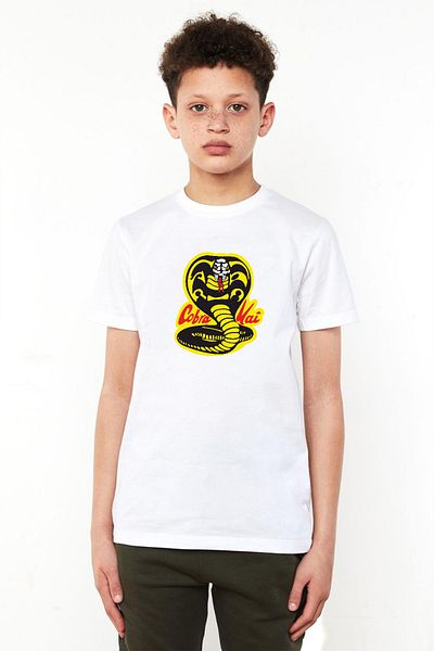 Tshirthane Cobra Kai Logo White Children's Bicycle Tshirt