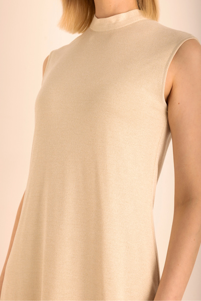 Aker Simli Örme Astarlı Kolsuz Elbise