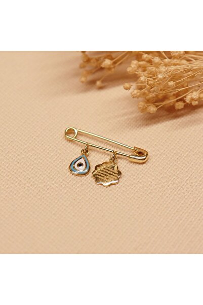 TAHAN MÜCEVHERAT Nazar Boncuklu Dualı Altın İğne No.2