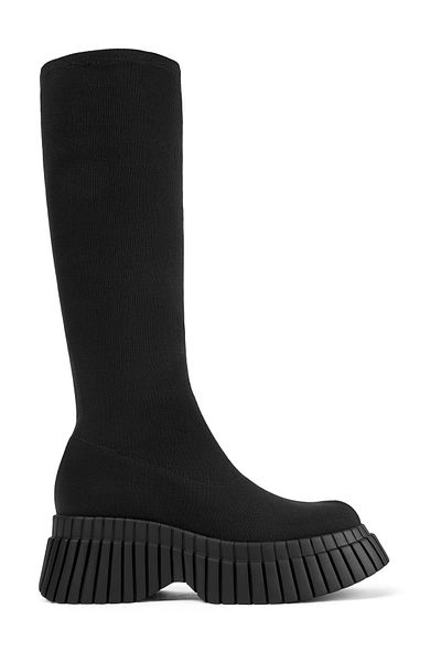 CAMPER Women's Black Stretch Long Boots with Chunky High Heels for Stylish Everyday Comfort Bcn