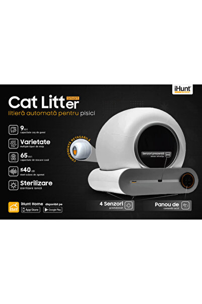 iHunt iHunt Smart Cat Litter V1 9L Automatic Litter Box for Cats, Self-Cleaning, Sterilization, Deep-Clean