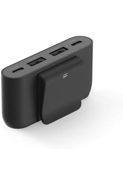 Belkin 4-Port USB Power Extender with Built in 2m Cable, 2 USB-C & 2 USB-A Ports, USB Adapter with 3