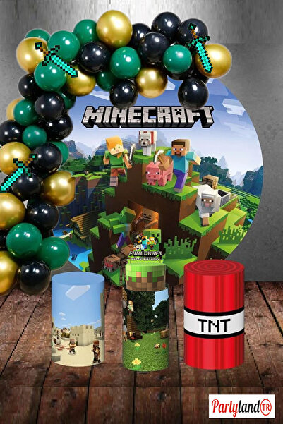 PartylandTR 75 Adet Siyah Yeşil Gold Balon 5 Metre Balon Zinciri Balon Yapışt...