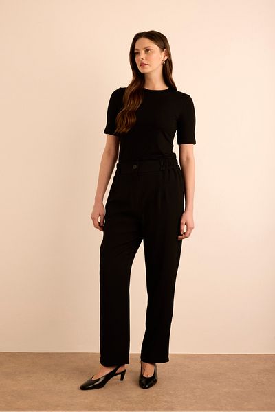 Aker Crepe Trousers with Elastic Waist Detail