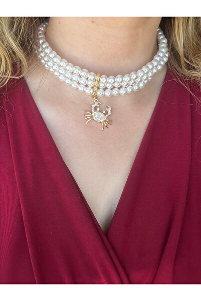 SELISYAJEWELRY Yengeç Choker İnci Kolye