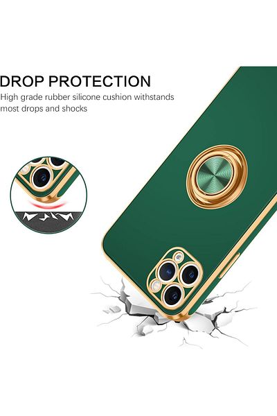 Generic Phone Case For iPhone 13 Pro Max 360°Rotatable Ring Holder Magnetic Kickstand , Girl Women Boy