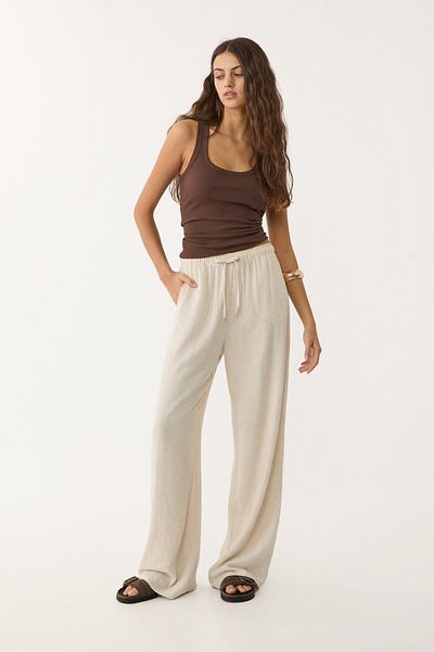 Stradivarius Loose-fitting linen blend trousers