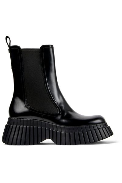 CAMPER Women's Black Genuine Leather Boot With Elastic Detail, High Block Heel, Soft Sole PixBcn