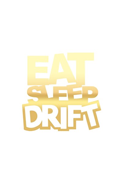 Reysa Tasarım ملصق سيارة إيت سليب دريفت مقاس 17x17 سم ذهبي