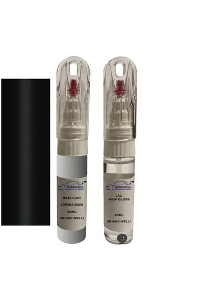 YLKRS AUTOMOTIVE Kit retus vopsea touch up Peugeot 407 P9382 (Noir Obsidien)