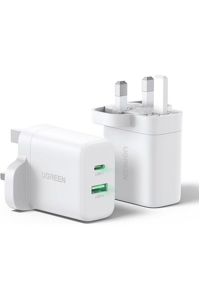 Ugreen 20W iPhone 16 Charger Dual Port Block 2 Pack Fast Wall Adapter