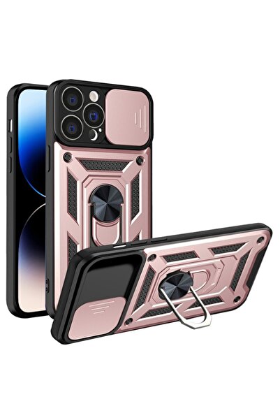 SKYDDAR INNOVATION Θήκη για iPhone 14 Pro, CamShield, ροζ, σετ αυτοκόλλητων