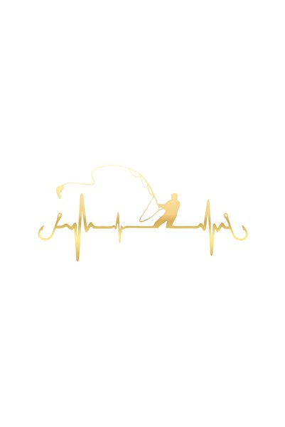 Reysa Tasarım ملصق سيارة صيد السمك مقاس 17×17 سم ذهبي