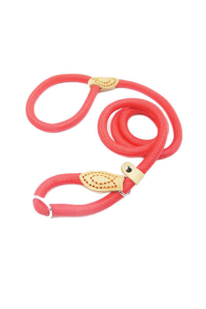 Ropet Lesa cordelina pentru caini, cu opritor, anti-tragere 8mm x 1.7m, Rosu,...