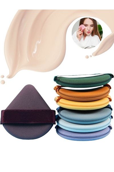 Cumpara24 Set of 7 Reusable Makeup Sponges, Wet or Dry Use, Powder Puff, Multicolor