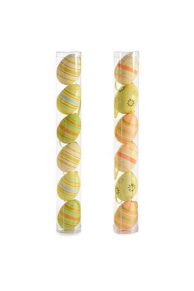 Decorer Set 12 Easter Eggs Orange Green 4x6 cm