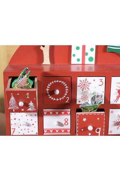 Decorer Christmas Advent Calendar Wood 26.5x5.5x38 cm