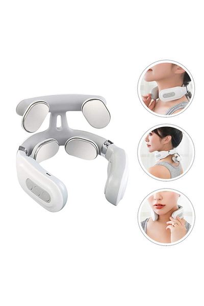 COOYA 4-Head Cervical Spine Massager,Strength Adjustment,USB Rechargeable,Intelligent Pulse Heating