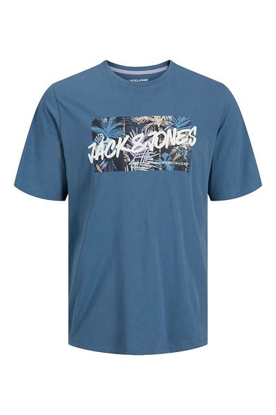 Jack & Jones Ανδρικό μπλουζάκι J&J με τυπωμένο λογότυπο Ocean Blue