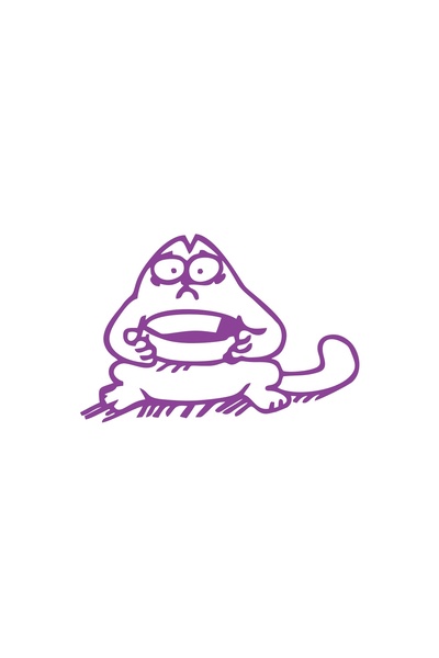 Reysa Tasarım Funny Cat Car Sticker 17X17 cm Purple