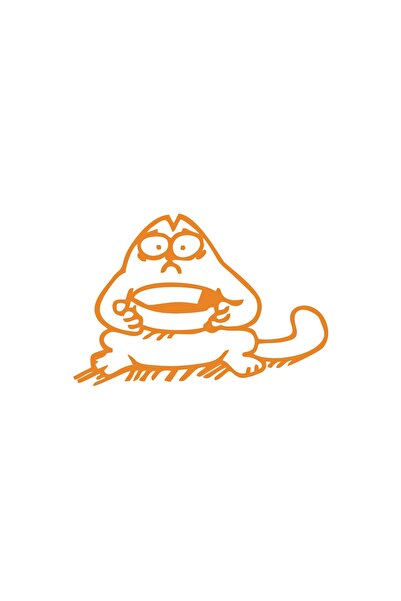 Reysa Tasarım Funny Cat Car Sticker 17X17 cm Orange
