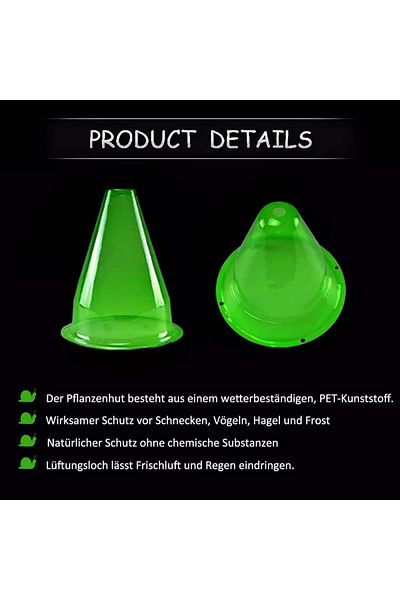 Cyymna Set of 10 Cyymna plant protectors, PVC, green