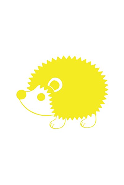 Reysa Tasarım ملصق سيارة قنفذ لطيف مقاس 17 × 17 سم أصفر