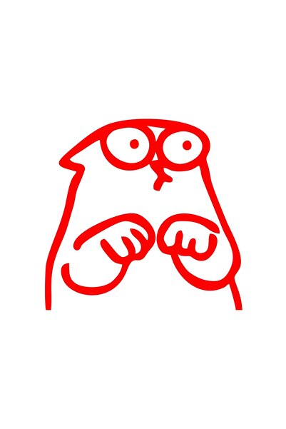 Reysa Tasarım ملصق سيارة على شكل قطة مضحكة مقاس 17 × 17 سم باللون الأحمر