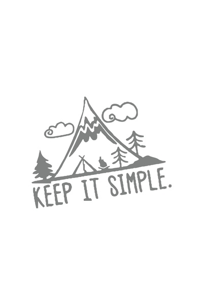 Reysa Tasarım ملصق سيارة للتخييم من كيب إت سيمبل مقاس 17 × 17 سم باللون الرمادي