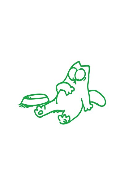 Reysa Tasarım Funny Cat Car Sticker 17X17 cm Green