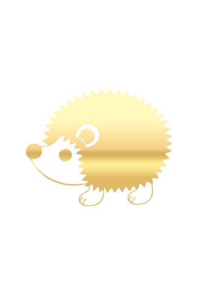 Reysa Tasarım Cute Hedgehog Car Sticker 17X17 cm Gold