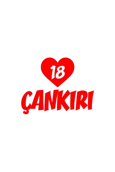 Reysa Tasarım ملصق سيارة 18 كانكيري على شكل قلب مقاس 17x17 سم باللون الأحمر